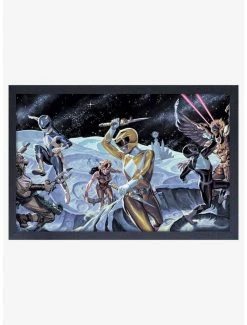 Flash Sale 🎁 Mighty Morphin Power Rangers Moon Fight Framed Wood Wall Art 🎉