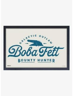 Flash Sale 🎉 Star Wars Book of Boba Fett Bounty Hunter Framed Wood Wall Art ⭐