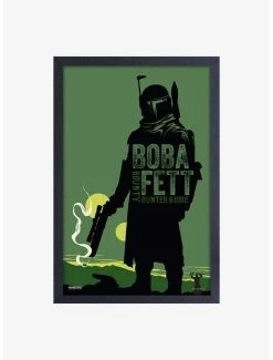 Hot Sale 👍 Star Wars Book of Boba Fett For Hire Framed Wood Wall Art 🛒