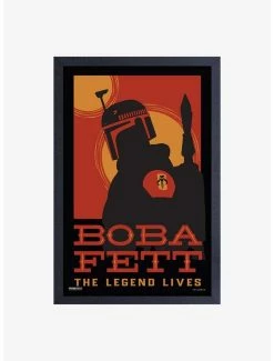 Deals 💯 Star Wars Book of Boba Fett Legend Lives Framed Wood Wall Art 🔥