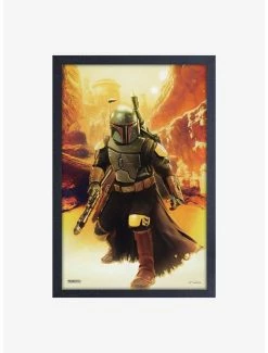 Buy ⭐ Star Wars Book of Boba Fett Lunge Framed Wood Wall Art 🔔