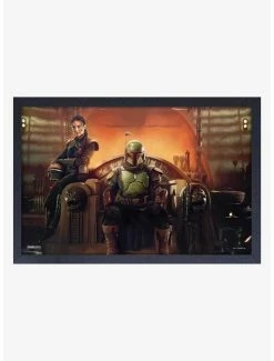 Budget ❤️ Star Wars Book of Boba Fett Seated Framed Wood Wall Art 🤩