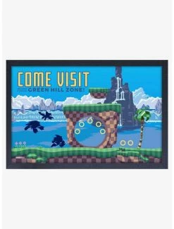 Deals ✨ Sonic the Hedgehog Green Hill Framed Wood Wall Art 🌟