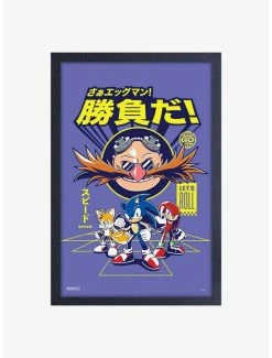 Wholesale ⌛ Sonic the Hedgehog Let's Roll Framed Wood Wall Art ⌛
