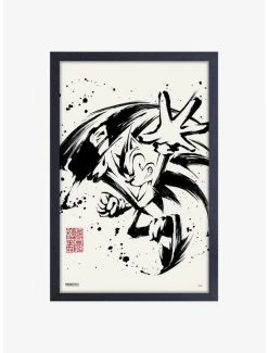 Best Sale ❤️ Sonic the Hedgehog Inked Sonic Framed Wood Wall Art ⭐
