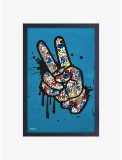 Best Pirce 🌟 Sonic the Hedgehog Peace Splat Framed Wood Wall Art ❤️