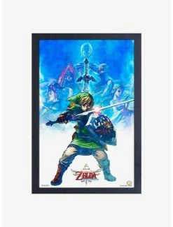 Top 10 🎁 Nintendo Legend of Zelda Breath of the Wild Zelda & Champions Link Defense Pose Framed Wood Wall Art 💯
