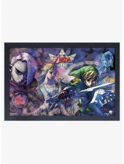 Discount 😍 Nintendo Legend of Zelda Skyward SwordLink Zelda Ghirahim Fi Framed Wood Wall Art ✔️