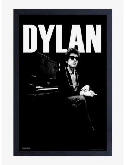 Hot Sale 🔔 Bob Dylan Piano Black Framed Wood Wall Art 👍