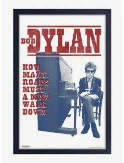 Best Sale ⌛ Bob Dylan Piano Framed Wood Wall Art 🔔