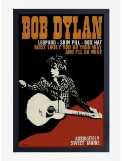 New 🎁 Bob Dylan Sweet Marie Framed Wood Wall Art 🔔