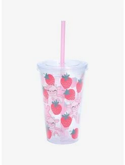 Wholesale ⌛ Strawberry Milk Pink Cow Acrylic Travel Cup 🔔 -Furniture Outlet Store 18128026 av2