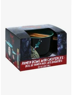 Best Pirce 😀 Friday The 13th Blood Splatter Ramen Bowl With Chopsticks ✨ -Furniture Outlet Store 18169244 av3