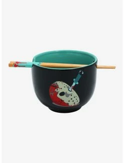 Best Pirce 😀 Friday The 13th Blood Splatter Ramen Bowl With Chopsticks ✨