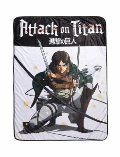 Budget ⌛ Attack On Titan Logo Eren Throw Blanket 💯