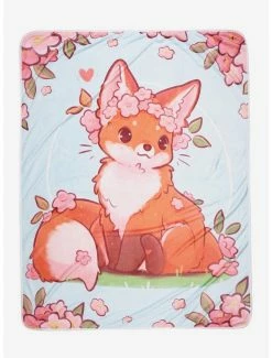 Coupon 🔥 Sakura Fox Throw Blanket By Naomi Lord 👍