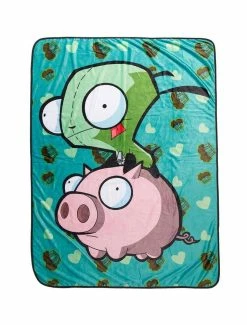 Best deal 🌟 Invader Zim GIR & Pig Throw Blanket ✨