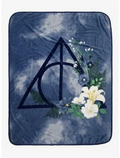 Promo 🔥 Harry Potter Deathly Hallows Floral Throw Blanket 😍