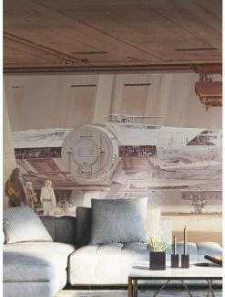 Budget 👏 Star Wars Ralph Mcquarrie's Star Wars Docking Bay Millennium Falcon Peel & Stick Mural 🎉 -Furniture Outlet Store 18385662 av1