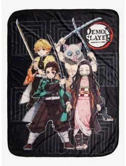 New ⭐ Demon Slayer: Kimetsu No Yaiba Square Group Throw Blanket ✔️