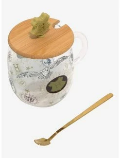 Cheap ✔️ Harry Potter Hogwarts Glass Mug With Lid & Stirring Spoon 🔥 -Furniture Outlet Store 18528871 av2