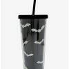 Outlet 👏 Black & Foil Bat Acrylic Travel Cup ⭐