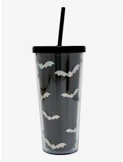 Outlet 👏 Black & Foil Bat Acrylic Travel Cup ⭐