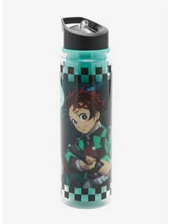 Coupon 👏 Demon Slayer: Kimetsu No Yaiba Kamado Siblings Checker Water Bottle 😍