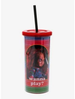 New โ Child's Play Chucky Wanna Play Acrylic Travel Cup ๐งจ