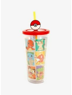 Cheap 🛒 Pokemon Grid Poke Ball Topper Acrylic Travel Cup 👏