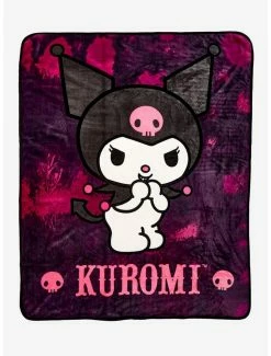 New ⭐ Kuromi Dark Wash Throw Blanket 🎁