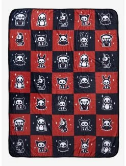 Cheap 🤩 Skelanimals Grid Throw Blanket ✨