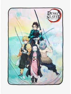 Wholesale 😍 Demon Slayer: Kimetsu No Yaiba Pastel Group Throw Blanket 🔥