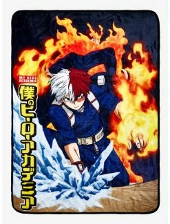 Promo ✨ My Hero Academia Todoroki Flames Throw Blanket 🥰