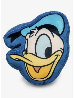 Deals 🤩 Disney Donald Duck Smiling Face Blue Plush Squeaker 🦮 Dog Toy ✔️