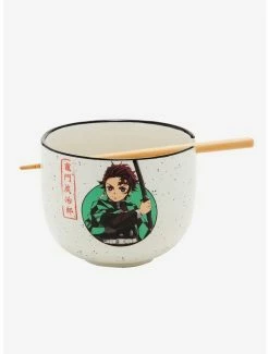Deals ⌛ Demon Slayer: Kimetsu No Yaiba Tanjiro Speckled Ramen Bowl With Chopsticks ✨