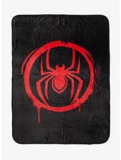 Budget 💯 Marvel Spider-Man Miles Logo Throw Blanket 😉