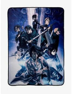 Cheap 🎁 Attack On Titan Final Season Group Poster Throw Blanket 🔔