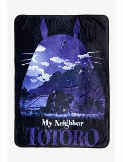 Hot Sale 👍 Studio Ghibli My Neighbor Totoro Night Scenery Throw Blanket 🧨