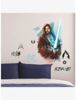 Promo 😀 Star Wars Obi Wan Kenobi Painted Peel & Stick Giant Wall Decals 😀 -Furniture Outlet Store 19334050 av2