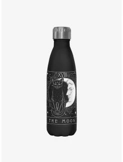 Coupon 😍 Tarot Moon Black Cat Stainless Steel Water Bottle 🎉