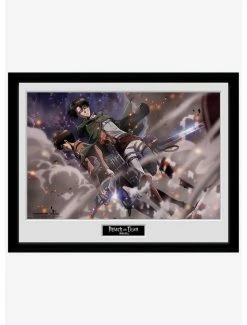 Cheap 🎉 Attack On Titan Smoke Blast Framed Poster 😍