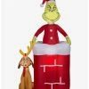 Deals ❤️ Grinch Animated Grinch In Chimney Airblown 🛒