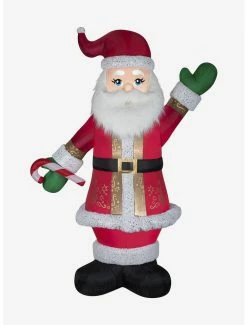 Cheapest 😍 Airblown Mixed Media Luxe Santa With 🍬 Candy Cane 😍