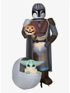 Buy 🎁 Star Wars The Mandalorian And The Child With Pumpkin Scene Airblown ⌛
