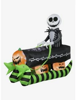 Best reviews of 😍 The Nightmare Before 🎁 Christmas Jack Skellington On Coffin Sleigh Airblown 🔥