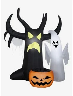 Outlet 🤩 Ghost And Tree Jack-O'-Lantern 🍬 Candy Bowl Airblown 🎉
