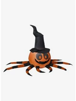 Brand new 💯 Orange And Black Spider Witch Hat Airblown 🥰