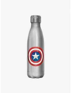 Promo 🌟 Marvel Captain America Shield Stainless Steel Water Bottle 🔔