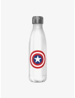 Cheapest 🎉 Marvel Captain America Shield Icon Stainless Steel Water Bottle 👍